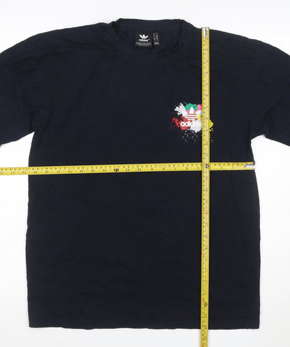 Adidas Men’s Black L Colour Splash Trefoil Graphic Print T-Shirt