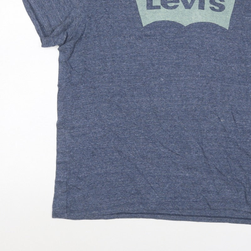 Levi's Men's Blue XL Graphic Logo Crew Neck Short Sleeve T-Shirt