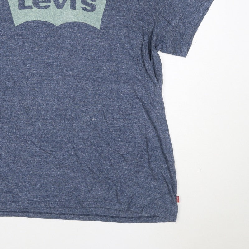Levi's Men's Blue XL Graphic Logo Crew Neck Short Sleeve T-Shirt
