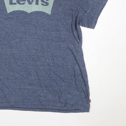 Levi's Men's Blue XL Graphic Logo Crew Neck Short Sleeve T-Shirt