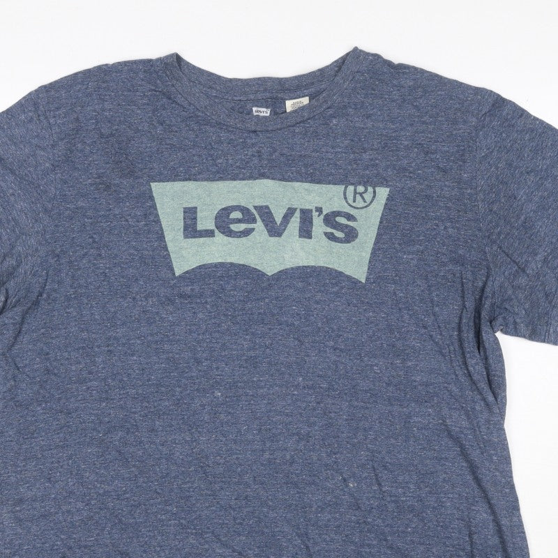 Levi's Men's Blue XL Graphic Logo Crew Neck Short Sleeve T-Shirt