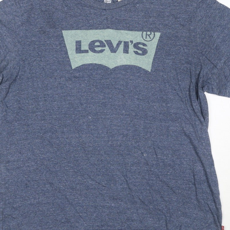 Levi's Men's Blue XL Graphic Logo Crew Neck Short Sleeve T-Shirt