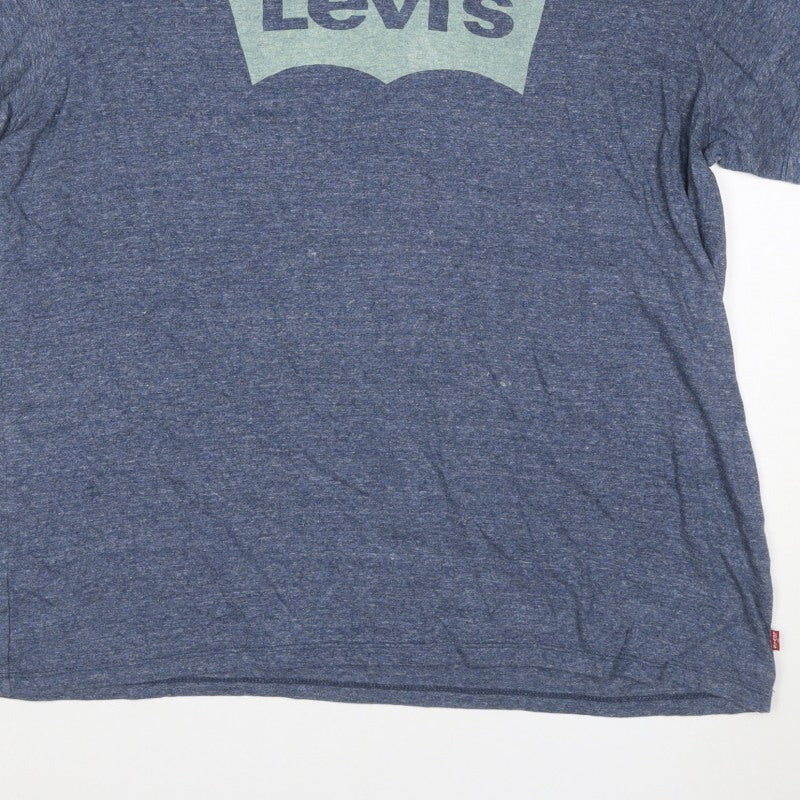 Levi's Men's Blue XL Graphic Logo Crew Neck Short Sleeve T-Shirt