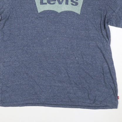 Levi's Men's Blue XL Graphic Logo Crew Neck Short Sleeve T-Shirt