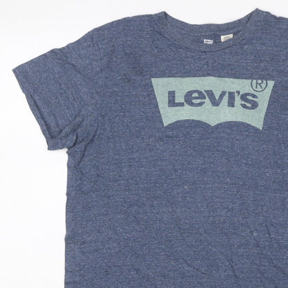 Levi's Men's Blue XL Graphic Logo Crew Neck Short Sleeve T-Shirt