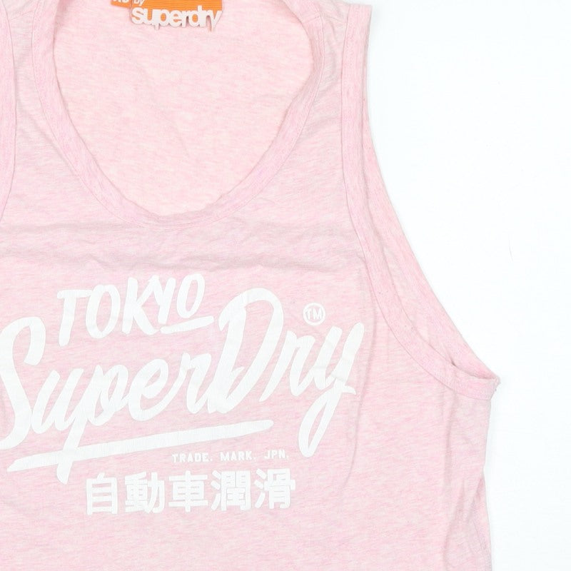 Superdry Women Pink XS Tokyo Superdry Graphic Scoop Neck Tank Top