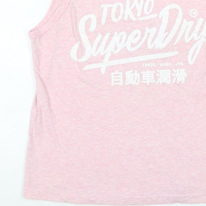 Superdry Women Pink XS Tokyo Superdry Graphic Scoop Neck Tank Top
