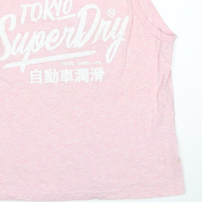 Superdry Women Pink XS Tokyo Superdry Graphic Scoop Neck Tank Top
