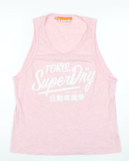 Superdry Women Pink XS Tokyo Superdry Graphic Scoop Neck Tank Top