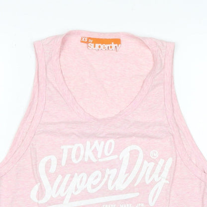 Superdry Women Pink XS Tokyo Superdry Graphic Scoop Neck Tank Top