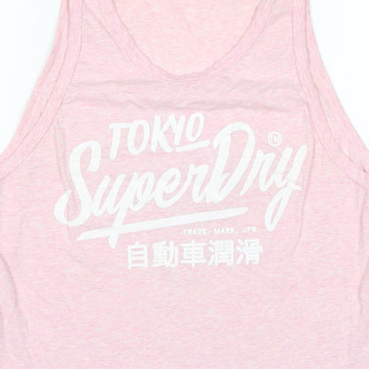 Superdry Women Pink XS Tokyo Superdry Graphic Scoop Neck Tank Top
