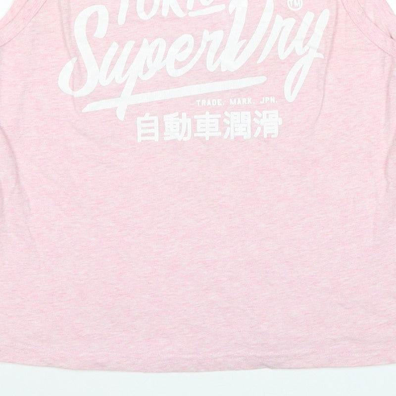 Superdry Women Pink XS Tokyo Superdry Graphic Scoop Neck Tank Top