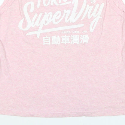 Superdry Women Pink XS Tokyo Superdry Graphic Scoop Neck Tank Top