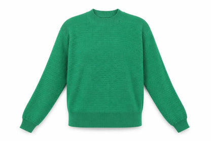 Marks & Spencer Women’s Green S High Neck Textured Knit Pullover Jumper