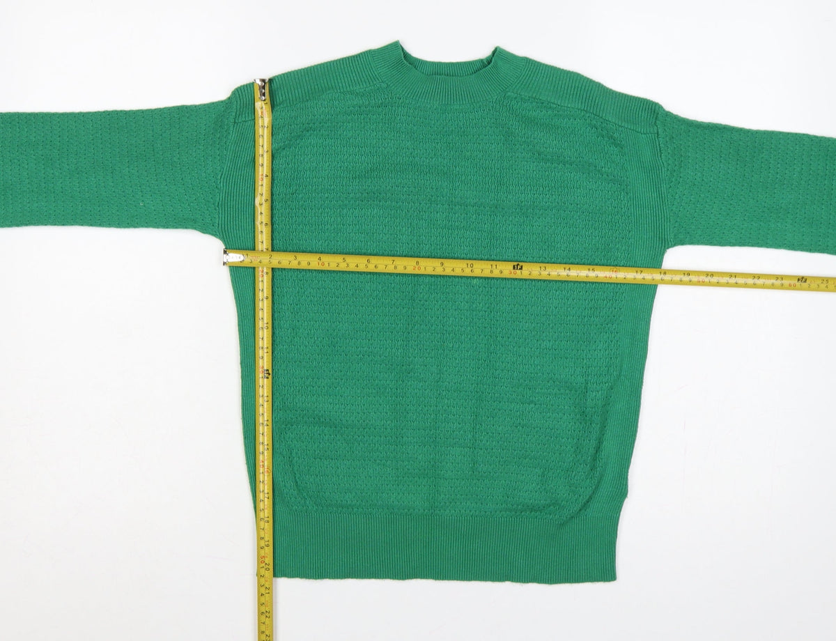 Marks & Spencer Women’s Green S High Neck Textured Knit Pullover Jumper