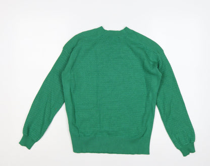 Marks & Spencer Women’s Green S High Neck Textured Knit Pullover Jumper
