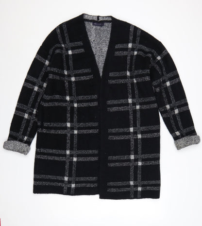 Marks & Spencer Women Black Grey Plaid Open Cardigan UK 16 L Knit