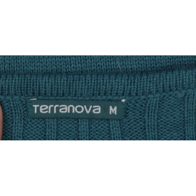 Terranova Women Green M Knit Belted Knee Length Jumper Dress
