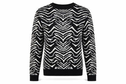Missguided Women Black UK 8 Geometric Knit Crew Neck Jumper