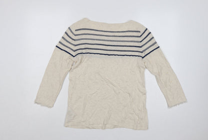 Close-up detail of ESPRIT Women's Multicoloured M Striped Boat Neck jumper