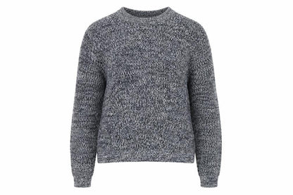 H&M Women Grey Marl Chunky Knit Crew Neck Pullover Jumper M