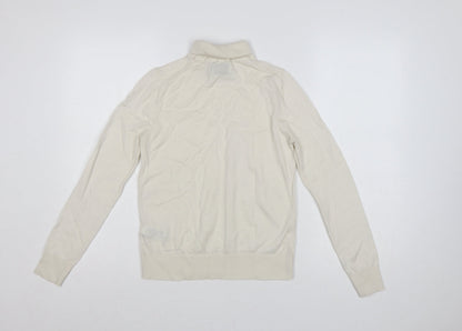 Marks & Spencer Women Ivory UK 8 Pure Merino Wool Roll Neck Jumper