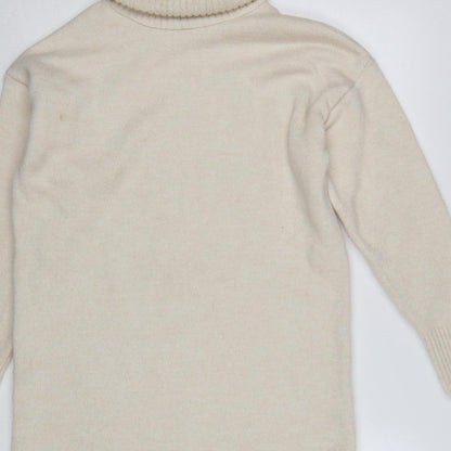 New Look Women Ivory S Roll Neck Longline Knit Tunic Jumper