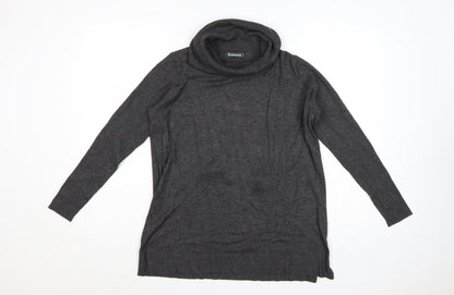 Bonmarché Women's Grey S Roll Neck Long Sleeve Tunic Jumper