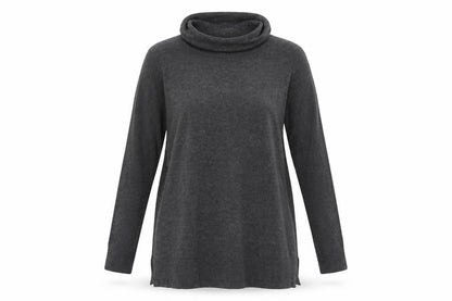 Bonmarché Women's Grey S Roll Neck Long Sleeve Tunic Jumper