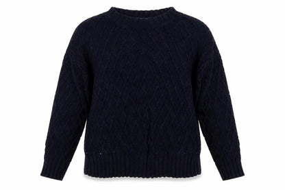 Next Petite Women’s Navy UK 12P Cable Knit Crew Neck Jumper