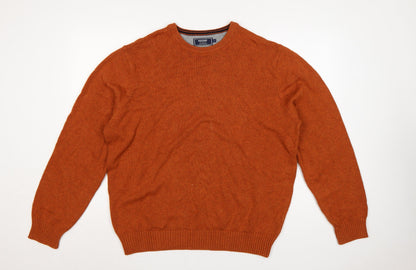 Maine New England Men’s Orange L Crew Neck Knit Pullover Jumper