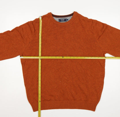 Maine New England Men’s Orange L Crew Neck Knit Pullover Jumper