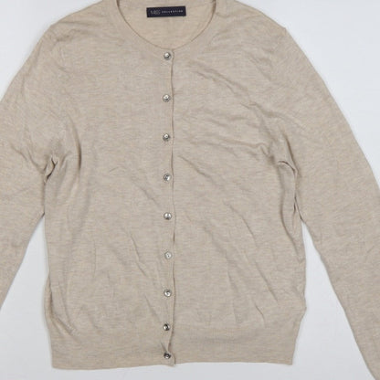 Marks and Spencer Women’s Beige Size 12 Button Knit Cardigan