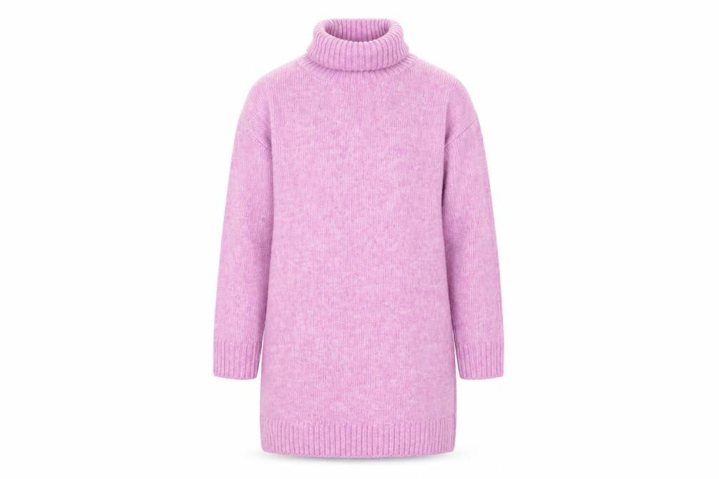 George Girls Pink 7-8 Years Roll Neck Knit Tunic Jumper
