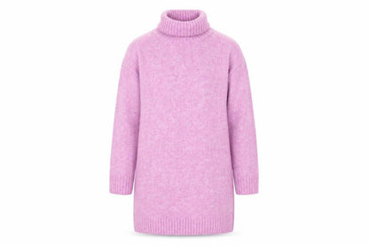 George Girls Pink 7-8 Years Roll Neck Knit Tunic Jumper