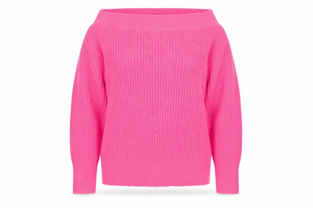 Lipsy Women Pink UK 16 Roll Neck Rib Knit Pullover Jumper