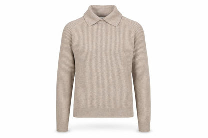 Marks & Spencer Women Beige S Ribbed Roll Neck Knit Jumper