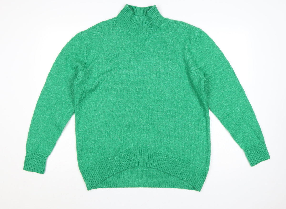 F&F Women Green Size S High Neck Knit Pullover Jumper