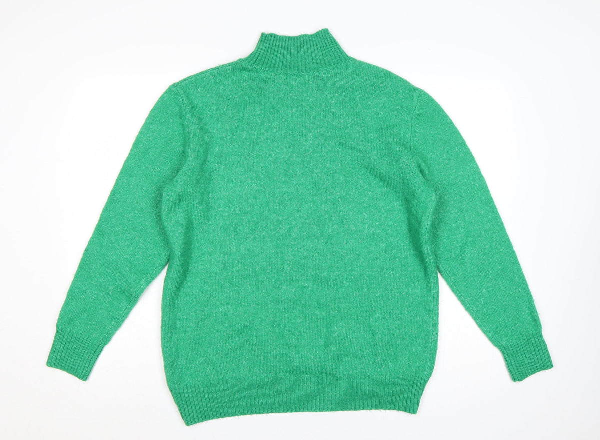 F&F Women Green Size S High Neck Knit Pullover Jumper