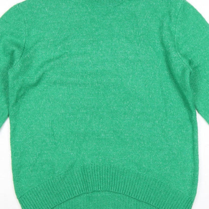 F&F Women Green Size S High Neck Knit Pullover Jumper