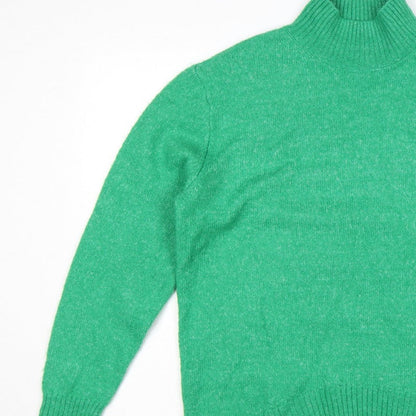 F&F Women Green Size S High Neck Knit Pullover Jumper