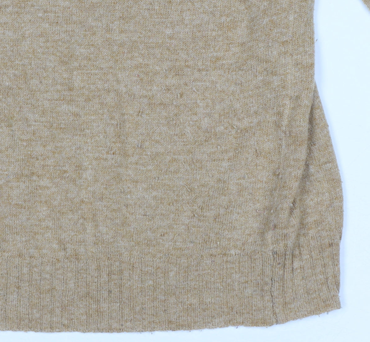 Next Women Beige XL Mock Neck Knit Jumper Red Stripe Cuffs