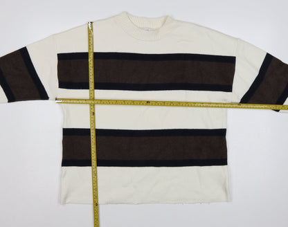 Next Women Multicoloured UK 18 Striped Crew Neck Pullover Jumper