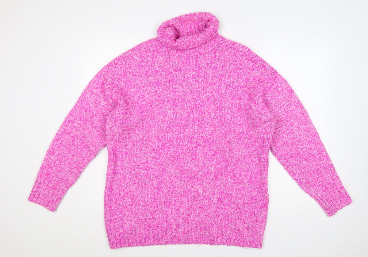 Tu Women’s Pink Roll Neck Knit Jumper Size 16 Long Sleeve Pullover