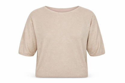 Tu Women’s Beige Glitter Knit Batwing Jumper UK 14 3/4 Sleeve