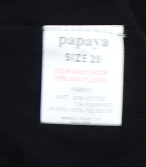 Additional view of Papaya Women’s Black, size UK 20, Floral Chiffon Sleeve V-Neck Jumper