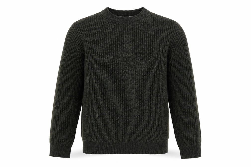 Tu Men Green M Chunky Knit Crew Neck Pullover Jumper