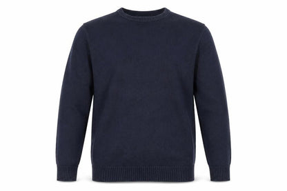 Maine New England Men's Blue S Crew Neck Cotton Knit Pullover Jumper