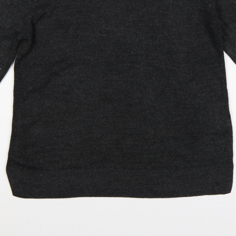 Marks and Spencer Women Grey Size 14 Crew Neck Knit Pullover Jumper