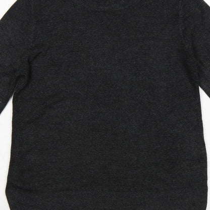 Marks and Spencer Women Grey Size 14 Crew Neck Knit Pullover Jumper